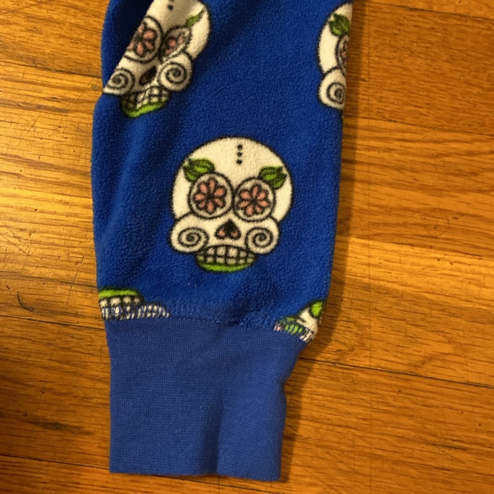 Footed Onesie Pajamas With Sugar Skulls - Picture 3 of 4
